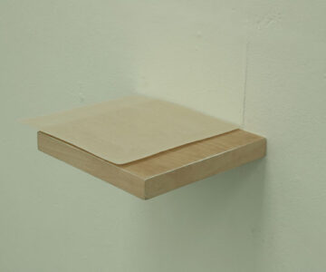 ‘Arranjo’, madeira pintada, pó de madeira e resina, 4x25x25 cm, 2012 / ‘Arrangement’, painted wood, sawdust and glass clear casting resin, 4x25x25 cm, 2012