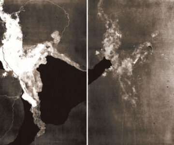 Rio-Correnteza #1, monotipia e óleo sobre papel, 100x140cm, 2020 / River-flow #1, monotype and oil on paper, 100x140cm, 2020