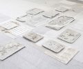 Tablets, Concrete, steel wire, silicone, plastic, sodium bicarbonate, sand; dimensions variable, 2017 / Tablets, cimento, aço, silicone, plástico, bicarbonato de sódio, areia, dimensões variáveis, 2017