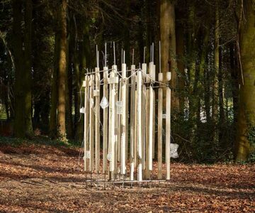 Eye Scaffold, Steel rebar, concrete, plastic, 187 x 80 x 158 cm, 2016 / Eye Scaffold, aço, cimento, plástico, 187 x 80 x 158 cm, 2016 / CASS Sculpture Foundation